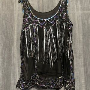 Black Sequined Women's Top